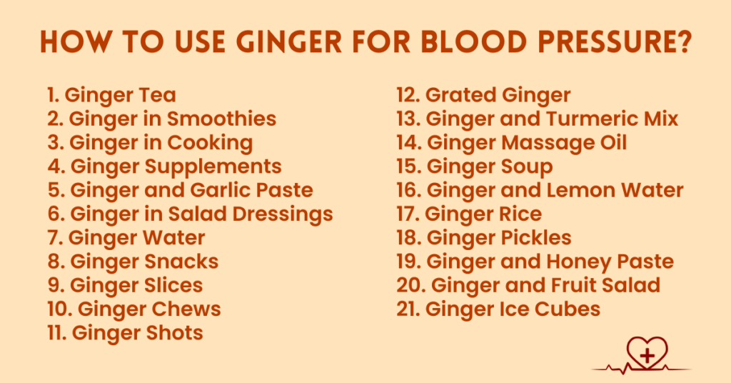 how to use ginger for blood pressure